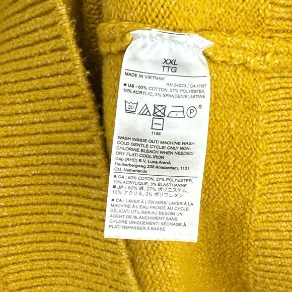 Banana Republic Men’s Knit Sweater Crew Neck Mustard Size 2XL - Picture 9 of 16